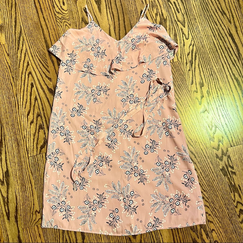 Abercrombie and Fitch Ruffle Tie-Waist Midi Dress (Size: Medium Petite)